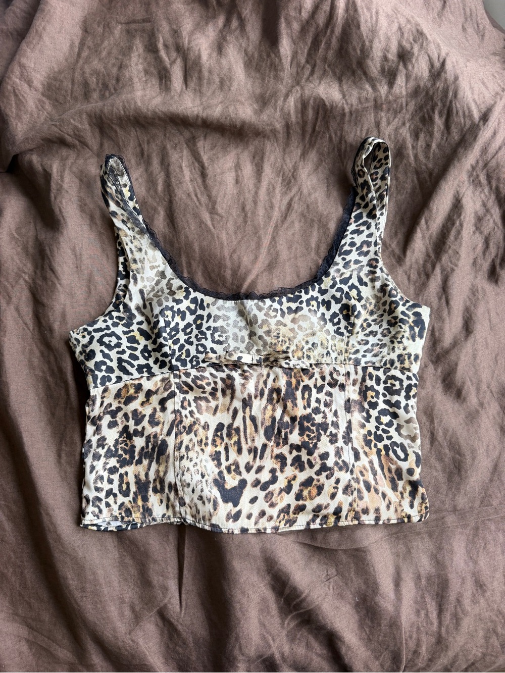 Leopard Print Cropped Tank Top Zara size large